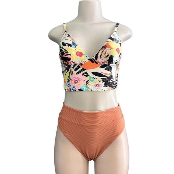 Billabong Tanlines Ceci High-Waisted Rise Tan Color Bikini Swim Bottoms Small - Picture 8 of 9
